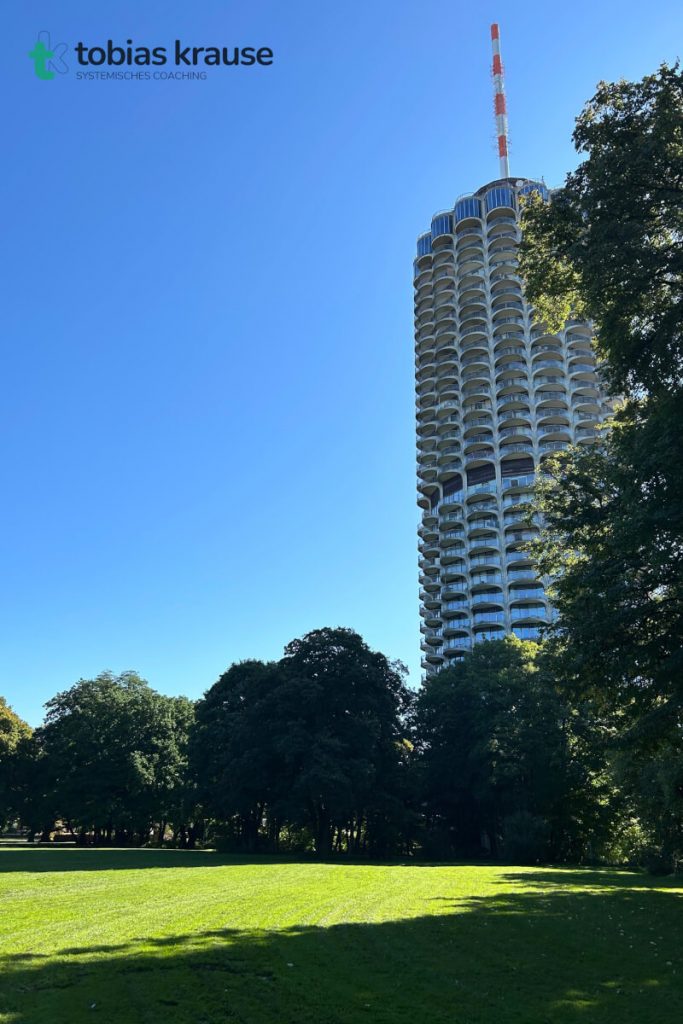Wiese im Wittelsbacher Park neben dem Hotelturm als TOP-Ort für ein Naturcoaching in Augsburg